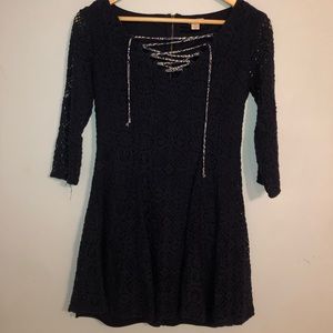 Navy Blue Lace Dress